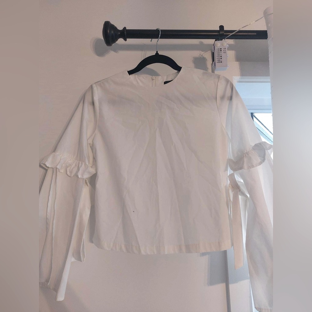 White crop blouse